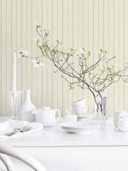Galerie Green French Country Stripe 10M Wallpaper - Image 1 of 2