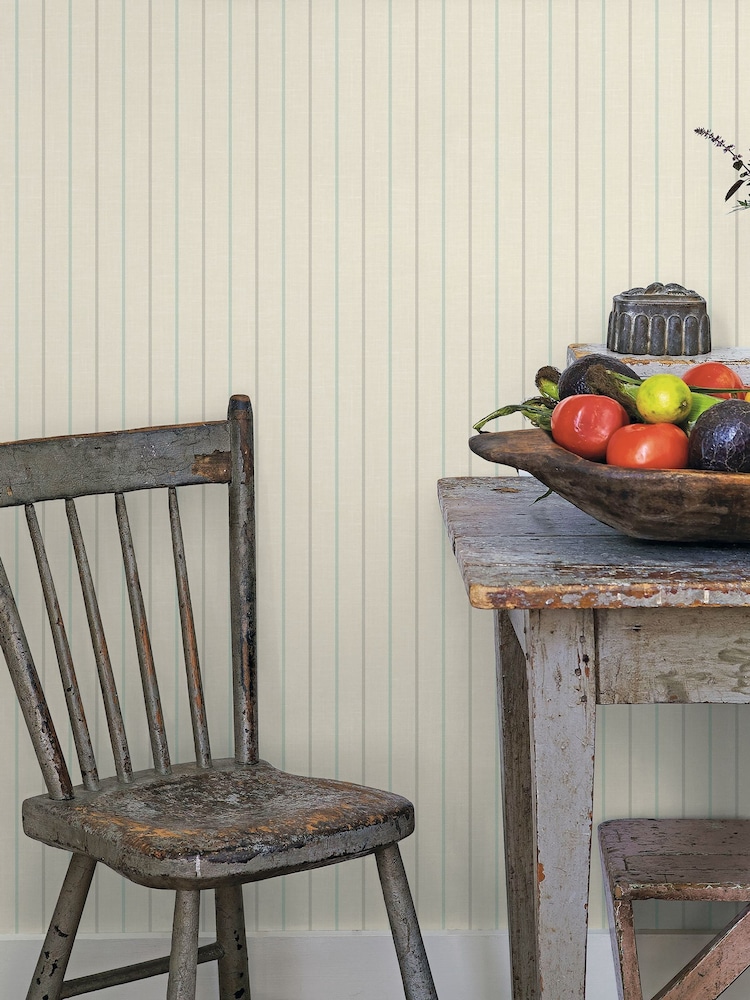 Galerie Blue French Country Stripe 10M Wallpaper - Image 1 of 2 Galerie Blue French Country Stripe 10M Wallpaper - Image 1 of 2
