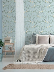 Galerie Blue Spring Blossom Chinoiserie 10M Wallpaper - Image 1 of 2