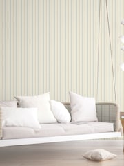 Galerie Blue French Country Stripe 10M Wallpaper - Image 1 of 2