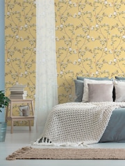 Galerie Yellow Spring Blossom Chinoiserie 10M Wallpaper - Image 1 of 2