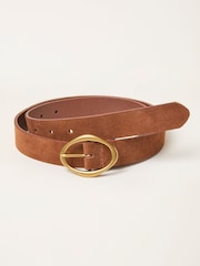 FatFace Tan Brown Suede Plaited Belt - Image 1 of 2