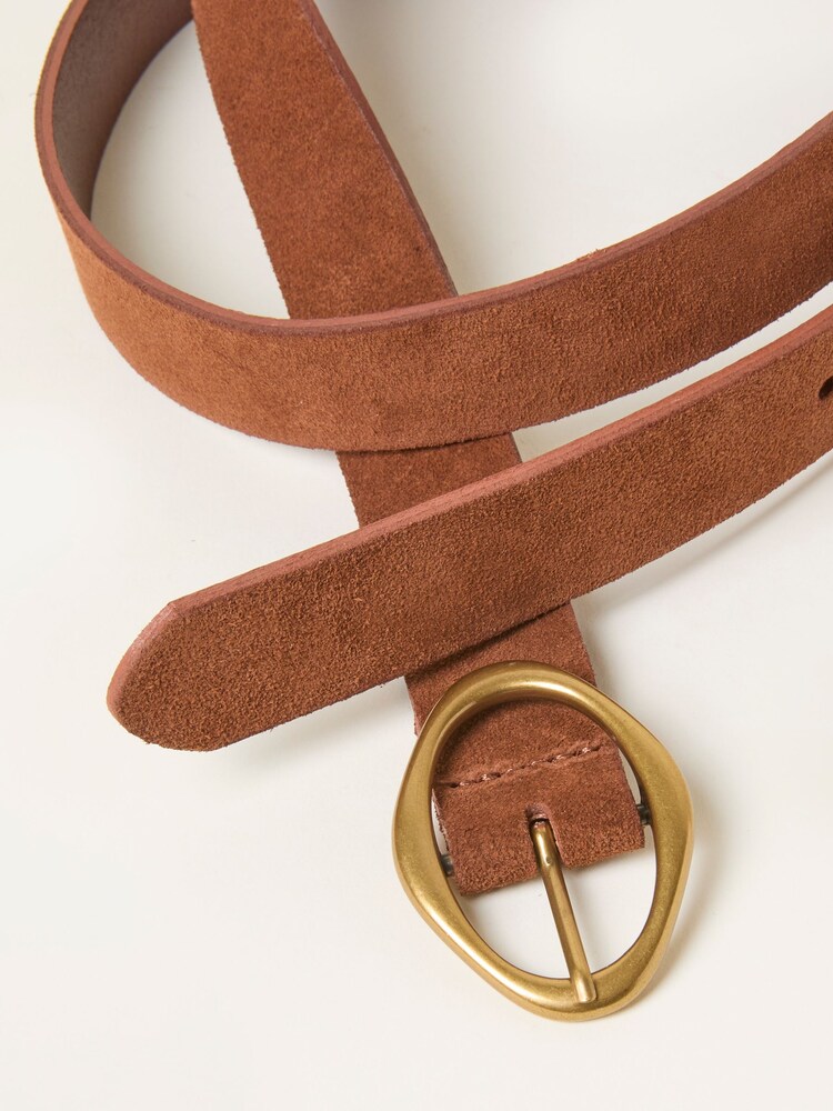 FatFace Tan Brown Suede Plaited Belt - Image 2 of 2 FatFace Tan Brown Suede Plaited Belt - Image 2 of 2