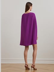 Lauren Ralph Lauren Purple Petra Cape Georgette Mini Dress - Image 5 of 8