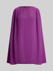Lauren Ralph Lauren Purple Petra Cape Georgette Mini Dress - Image 8 of 8