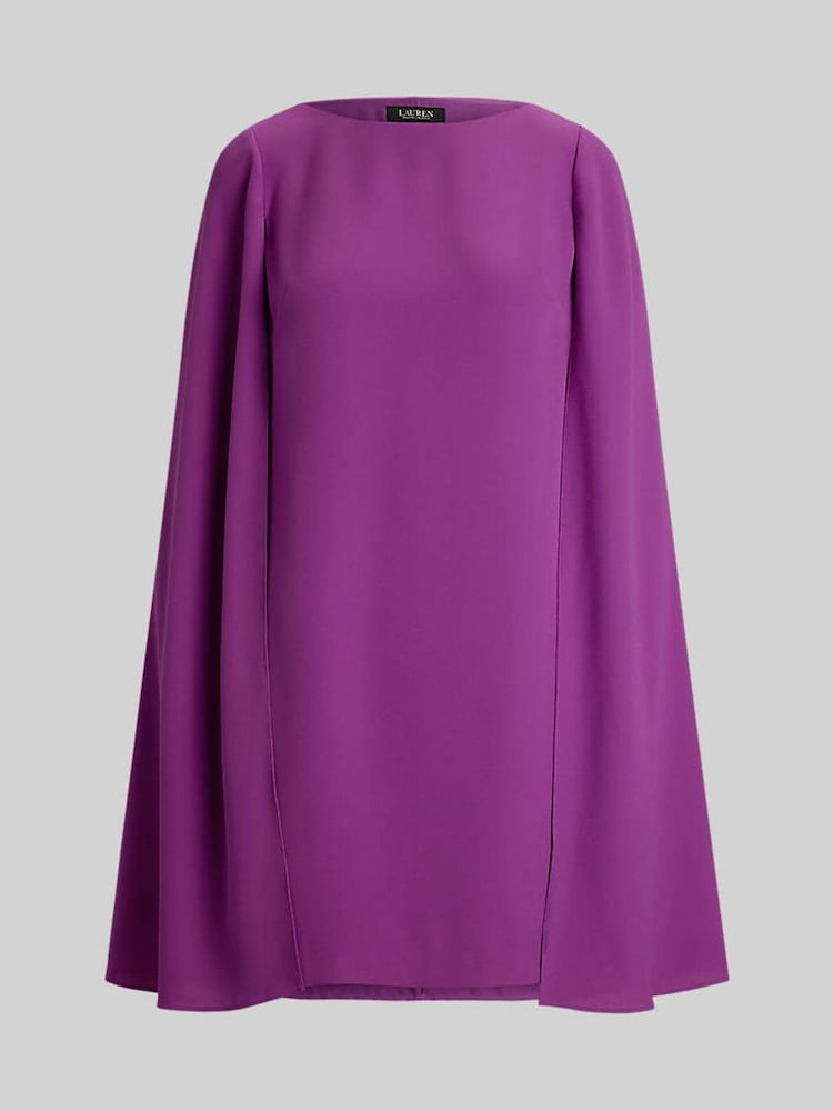 Lauren Ralph Lauren Purple Petra Cape Georgette Mini Dress - Image 8 of 8