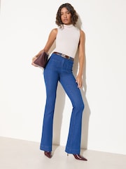 Blå - Friends Like These Høy midje Pocket Flare Jeans - Bilde 1 av 5