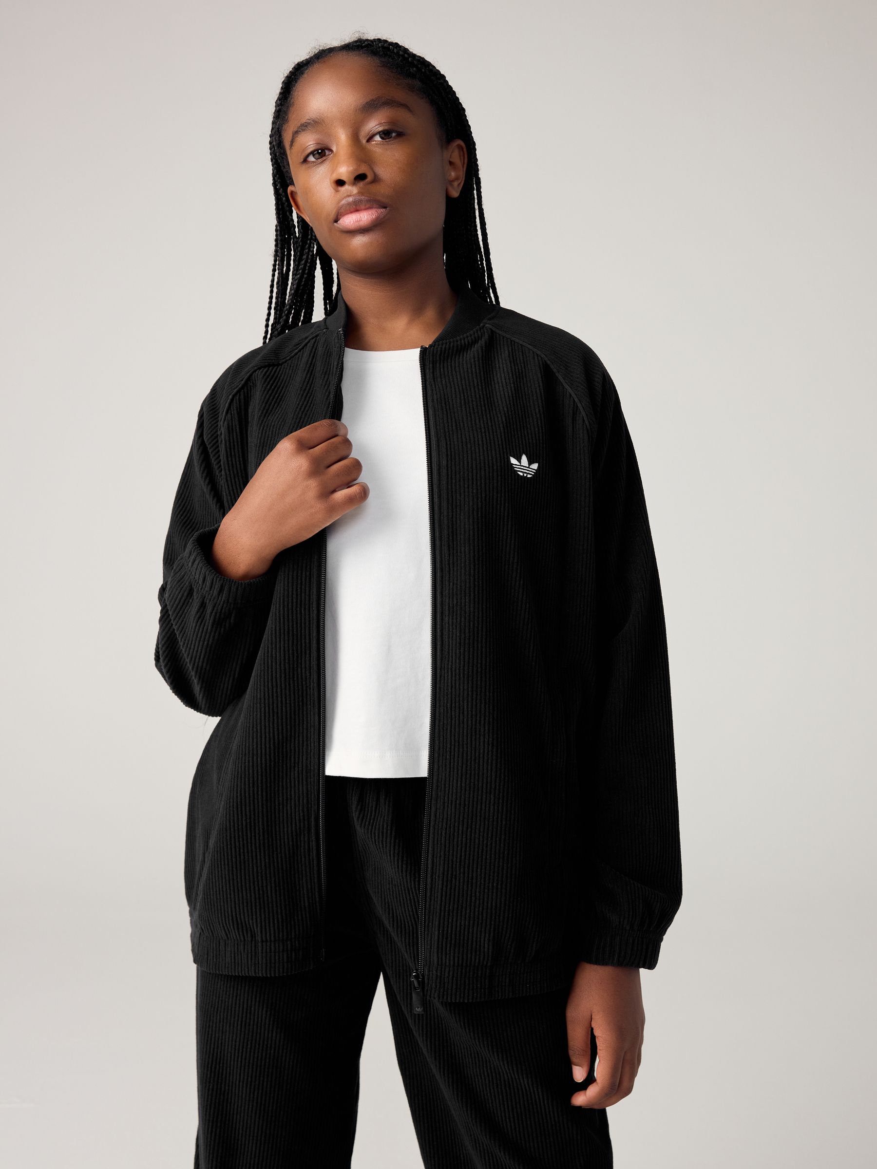 Buy adidas Originals Black Oversized Corduroy Jacket from the Next