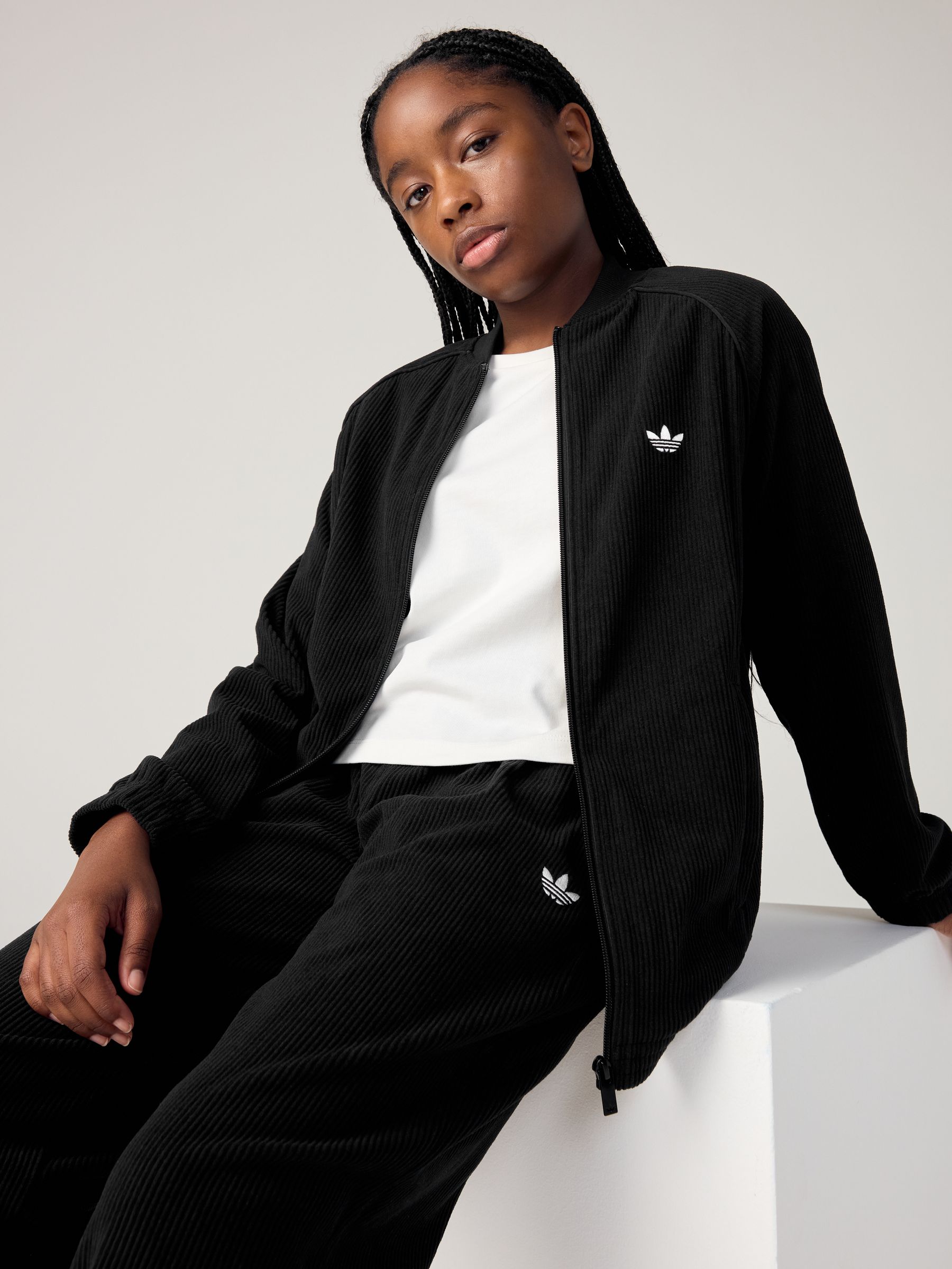 Buy adidas Originals Black Oversized Corduroy Jacket from the Next