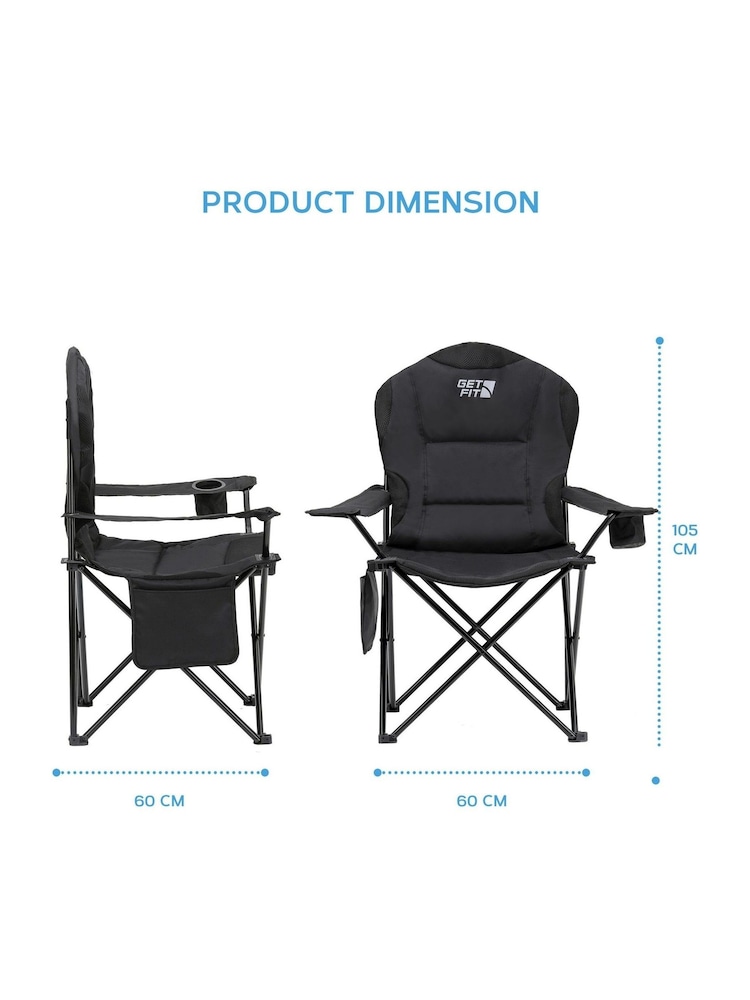 Get Fit Black Premium Camping Lightweight Folding Chair - Image 2 of 7
