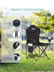 Get Fit Black Premium Camping Lightweight Folding Chair - Image 3 of 7