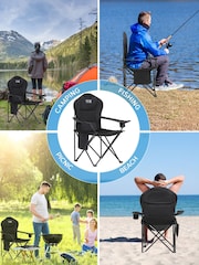 Get Fit Black Premium Camping Lightweight Folding Chair - Image 5 of 7