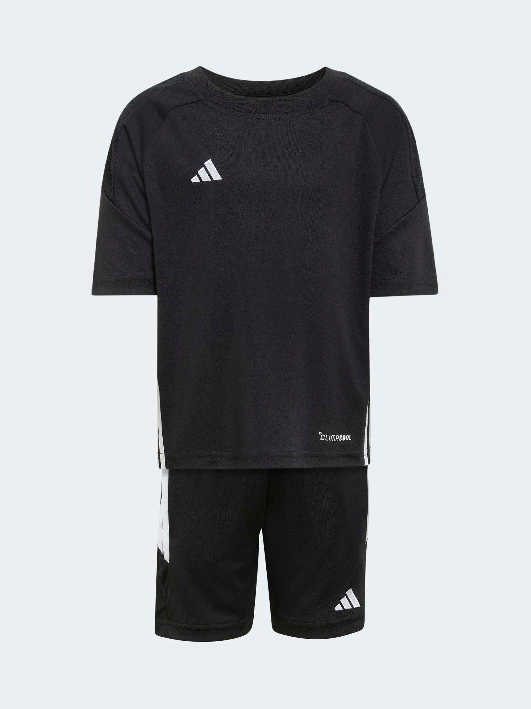 adidas Black Tiro Essentials Little Kids Top and Shorts Set view 1