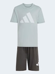 adidas Green Essentials Little Kids Top and Short Set - Image 6 of 8