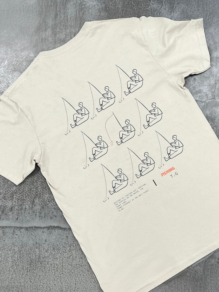 Personalised Fishing Graphic Print T-Shirt by Solesmith - Image 1 of 1