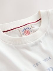 Superdry White T-Shirt and Check Trousers Set - Image 9 of 11