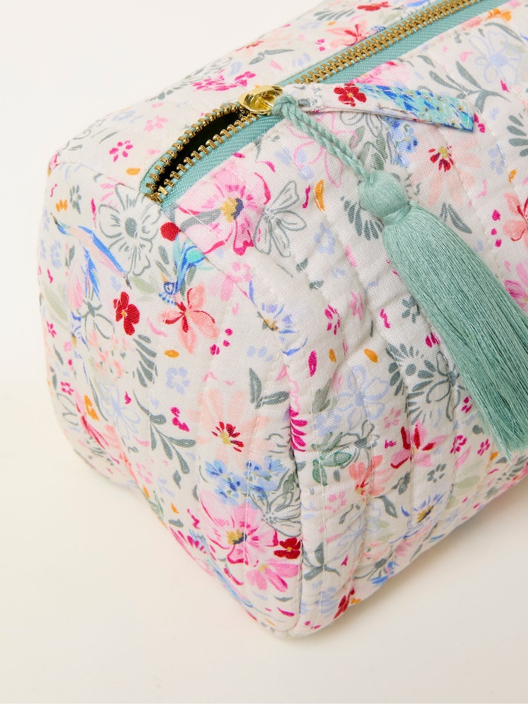 FatFace Ivory Bird Floral Quilted Wash Bag - Image 2 of 2