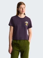 The North Face Purple Flora Embroidered Graphic T-Shirt - Image 1 of 3