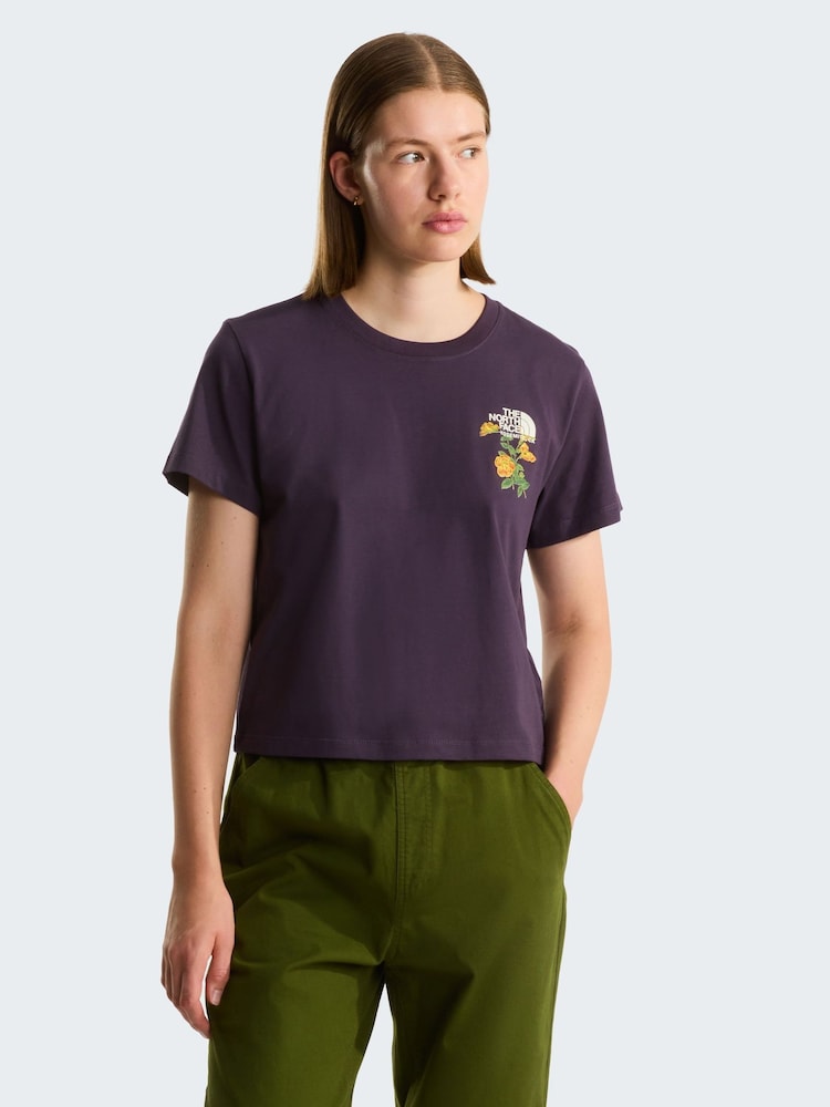 The North Face Purple Flora Embroidered Graphic T-Shirt - Image 1 of 3