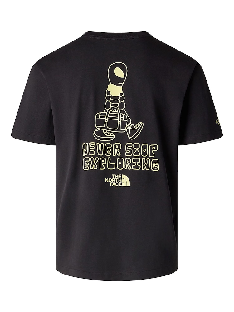 Negru - The North Face Alien Back Graphic Relaxed T-Shirt - Imaginea 5 din 5