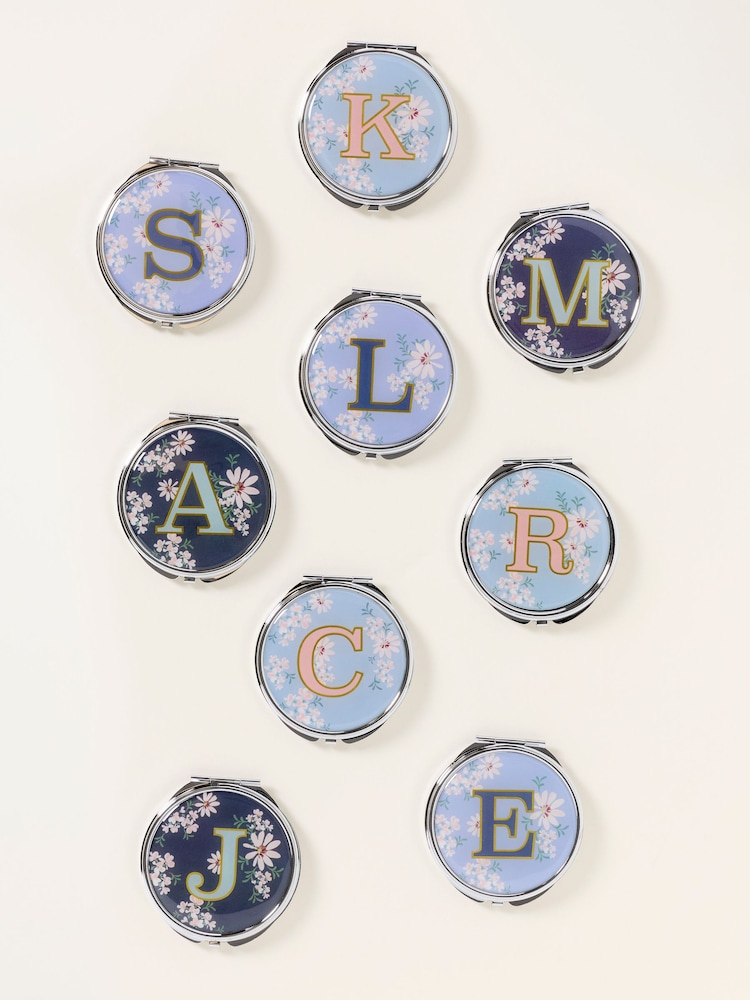 FatFace Multi Alphabet Floral Compact Mirror - Image 1 of 2