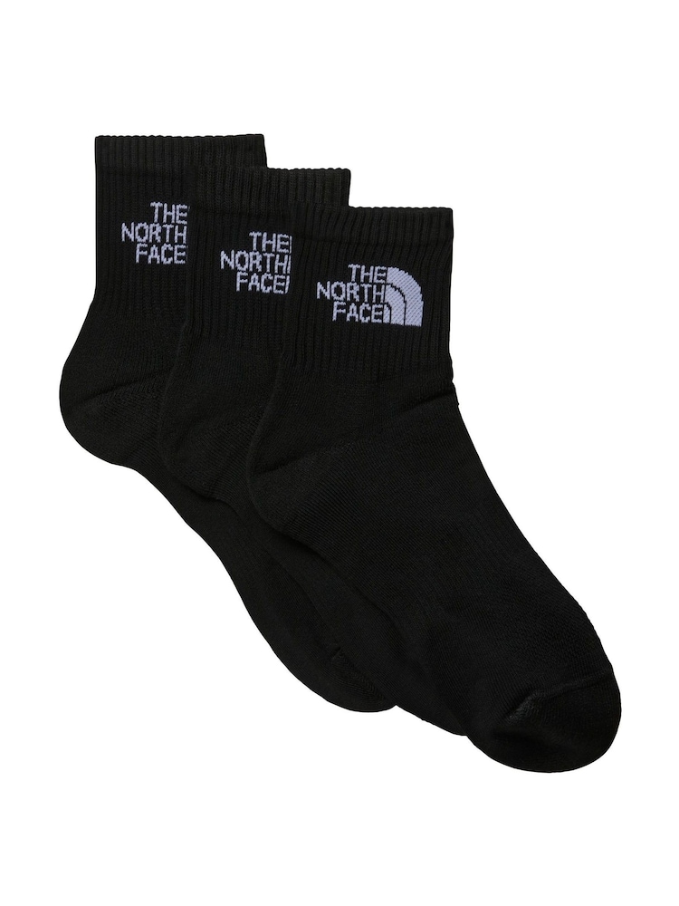 The North Face Black Multi Sport Cushioned Quarter Length 3 Pack Socks - Image 1 of 6