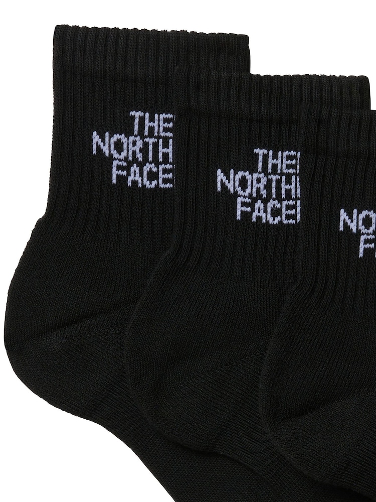 The North Face Black Multi Sport Cushioned Quarter Length 3 Pack Socks - Image 2 of 6