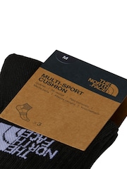 The North Face Black Multi Sport Cushioned Quarter Length 3 Pack Socks - Image 3 of 6
