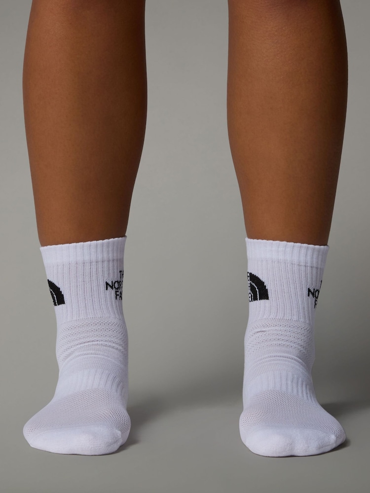 The North Face White Multi Sport Cushioned Quarter Length 3 Pack Socks - Image 1 of 6 The North Face White Multi Sport Cushioned Quarter Length 3 Pack Socks - Image 1 of 6