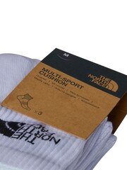 The North Face White Multi Sport Cushioned Quarter Length 3 Pack Socks - Image 6 of 6