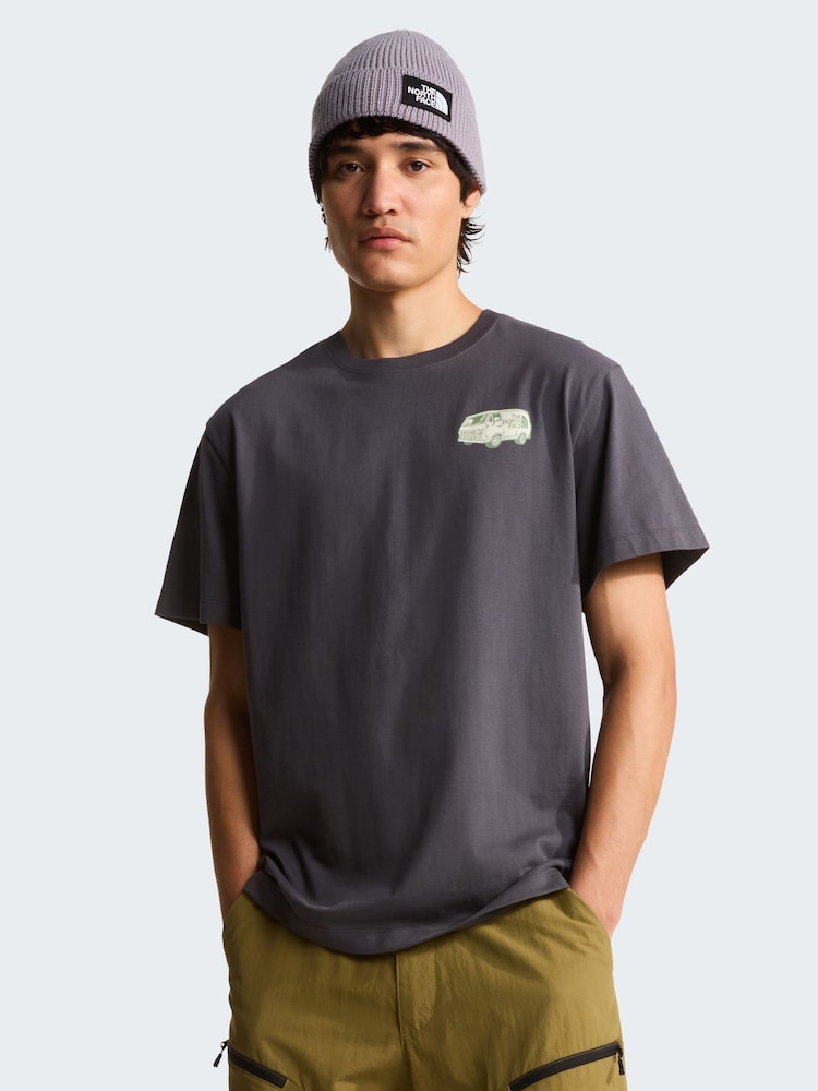 The North Face Grey Van Life Back Graphic Relaxed T-Shirt - Image 2 of 5 The North Face Grey Van Life Back Graphic Relaxed T-Shirt - Image 2 of 5