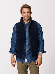 Aubin Blue Audley Wool Borg Gilet - Image 1 of 7