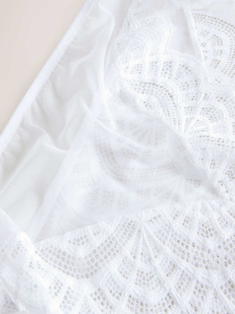 White High Rise High Leg Lace Knickers 2 Pack - Image 8 of 8 White High Rise High Leg Lace Knickers 2 Pack - Image 8 of 8