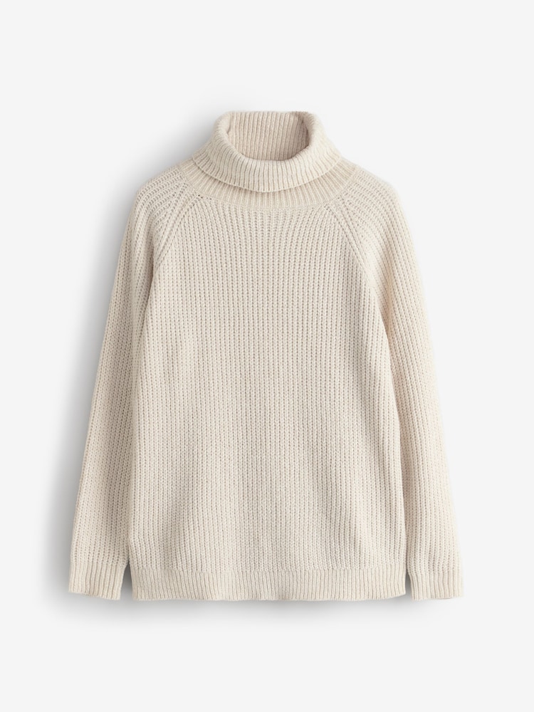 Ecru White Long Sleeve Knitted Roll Neck Jumper - Image 1 of 1