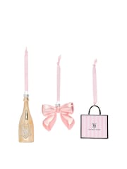 Victoria's Secret Pink Iconic Stripe Christmas Glass Ornament Gift Set - Image 2 of 2