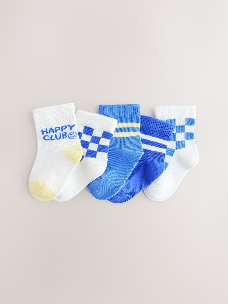 Blue/Ecru Socks 5 pack - Image 1 of 3 Blue/Ecru Socks 5 pack - Image 1 of 3