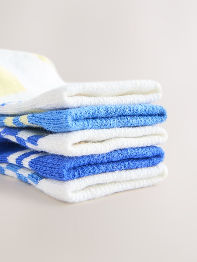 Blue/Ecru Socks 5 pack - Image 3 of 3 Blue/Ecru Socks 5 pack - Image 3 of 3