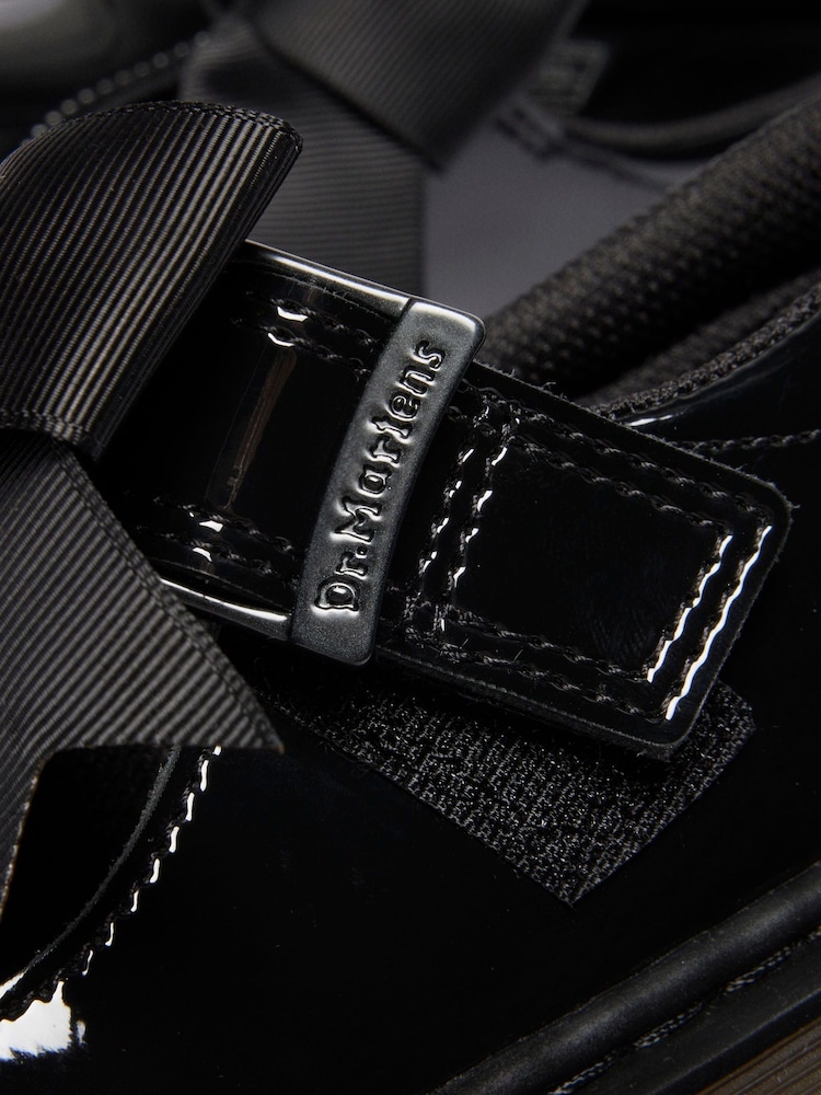 Dr. Martens Black Junior Polley Ii Bow Patent Lamper Shoes - Image 5 of 5