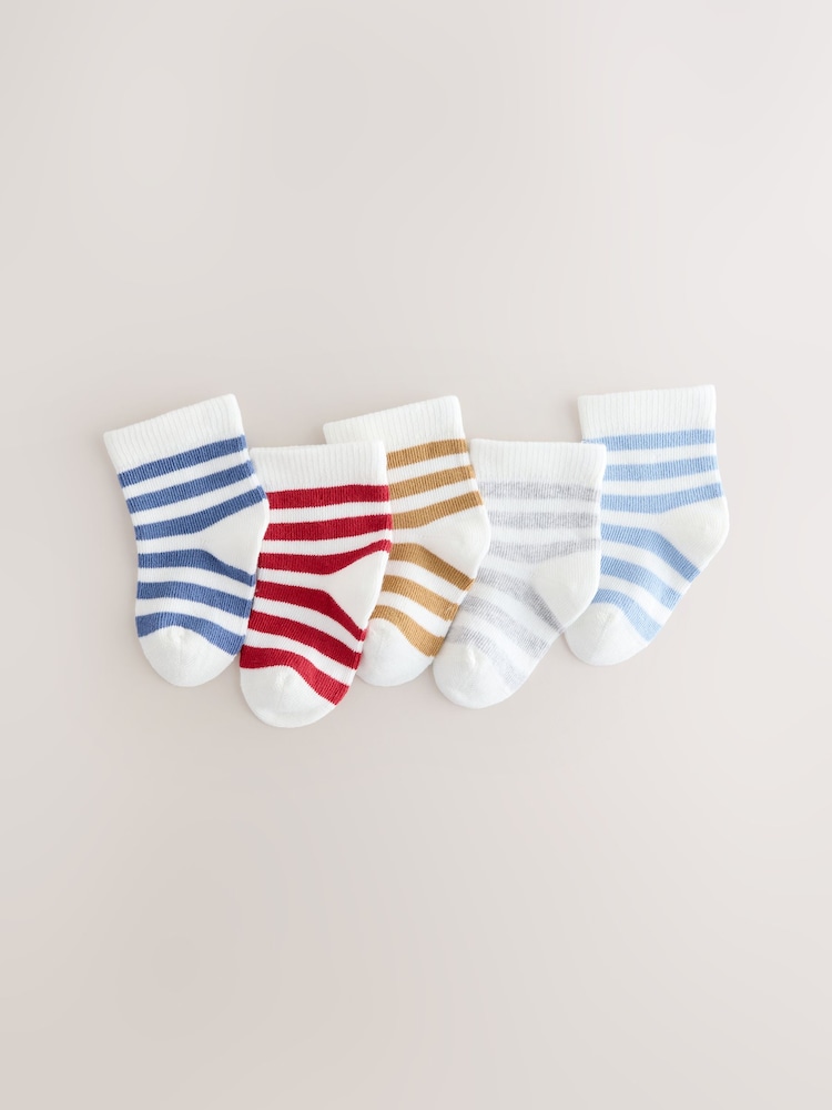 Albastru/Alb - Socks 5 pack (0mths-2yrs) - Imaginea 1 din 3