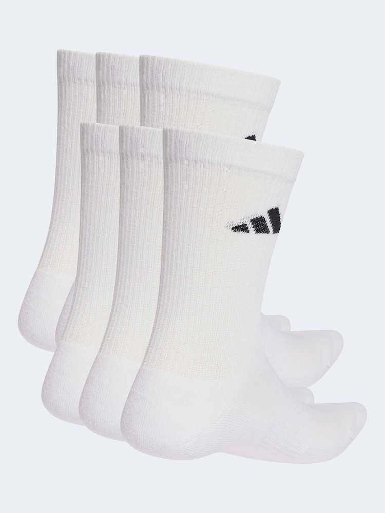 Blanco - Pack de 6 - adidas Cushioned Essentials Crew Socks 3 Pack - Imagen 2 de 4 Blanco - Pack de 6 - adidas Cushioned Essentials Crew Socks 3 Pack - Imagen 2 de 4