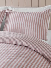 Catherine Lansfield Brushed Stripe Cotton Reversible Duvet Cover Set - Imagen 3 de 4
