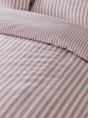 Catherine Lansfield Brushed Stripe Cotton Reversible Duvet Cover Set - Imagen 4 de 4