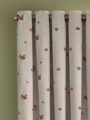 Catherine Lansfield Green Fox and Woodland Friends Eyelet Curtains - Image 3 of 4