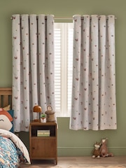 Catherine Lansfield Green Fox and Woodland Friends Eyelet Curtains - Image 4 of 4