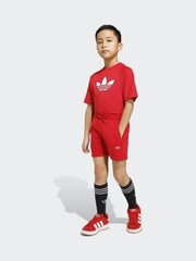 adidas Originals Red Trefoil T-Shirt and Shorts Little Kids Set - Image 1 of 8