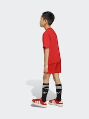 adidas Originals Red Trefoil T-Shirt and Shorts Little Kids Set - Image 2 of 8
