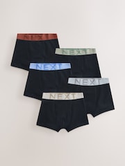 Black/Metallic Trunks 5 Pack (1.5-16yrs) - Image 1 of 9