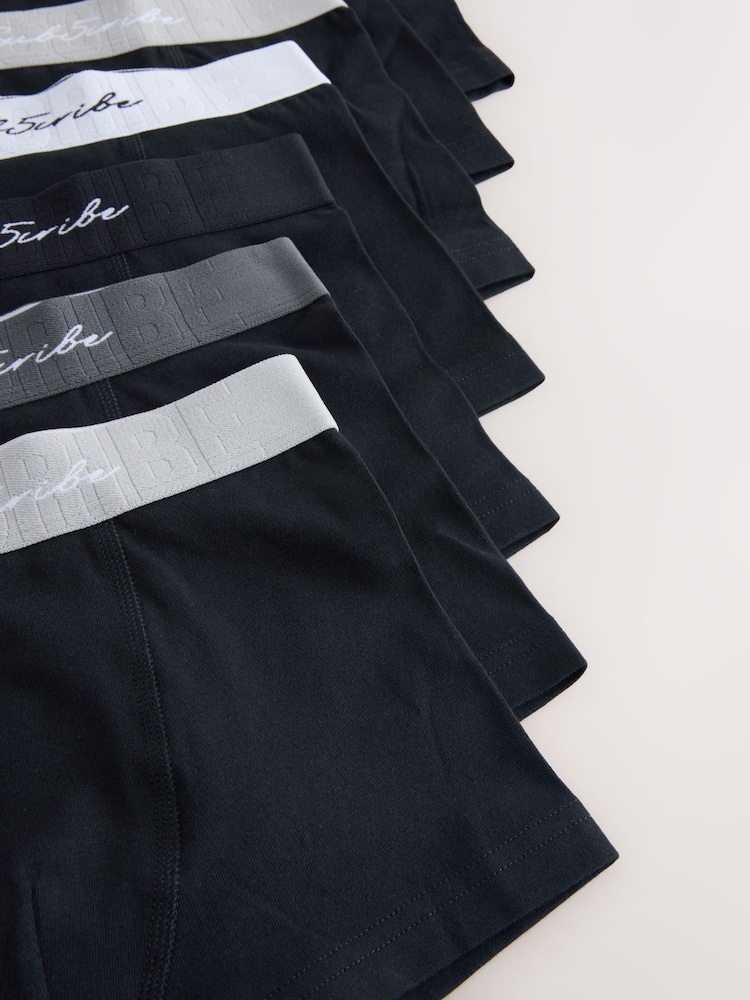 Black Subscribe Waistband Trunks 7 Pack (2-16yrs) - Image 11 of 11