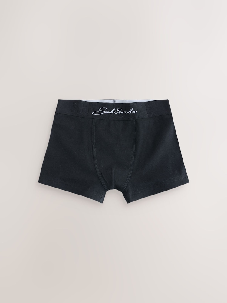 Black Subscribe Waistband Trunks 7 Pack (2-16yrs) - Image 2 of 11