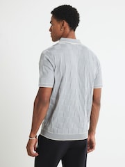 River Island Grey Short Sleeve Slinky Checkerboard Shirt - Image 4 of 4